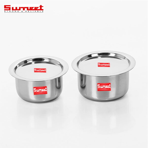 Sumeet Stainless Steel Cookware Set With Lid, 2 Piece (Steel ...