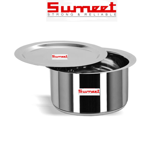 Sumeet Stainless Steel Cookware Set, 2.3 LTR, 1 Tope, 1 Lid (Steel)